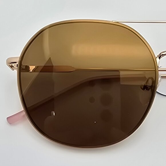 Paula Creamer Bliss Gold Frame Gold Mirror TrueBlue Lens Golf Aviator Sunglasses main image 8
